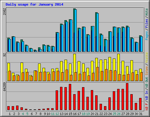 Daily usage for January 2014