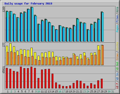 Daily usage for February 2019