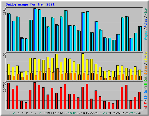 Daily usage for May 2021