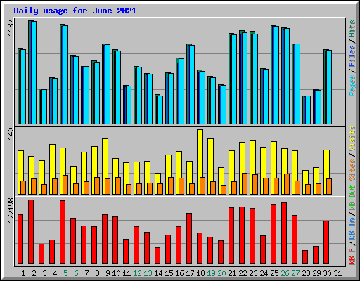 Daily usage for June 2021