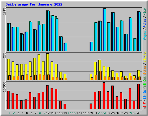 Daily usage for January 2022
