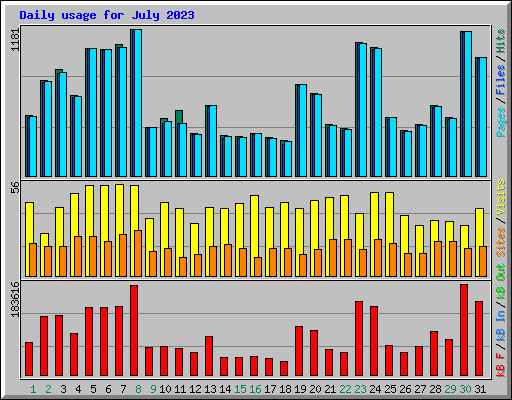 Daily usage for July 2023