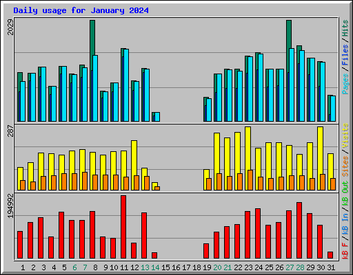 Daily usage for January 2024