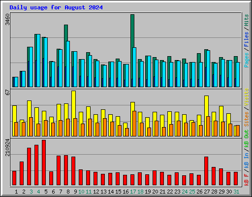 Daily usage for August 2024