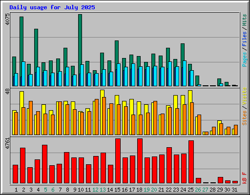 Daily usage for July 2025