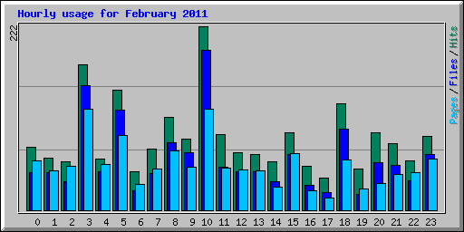 Hourly usage for February 2011