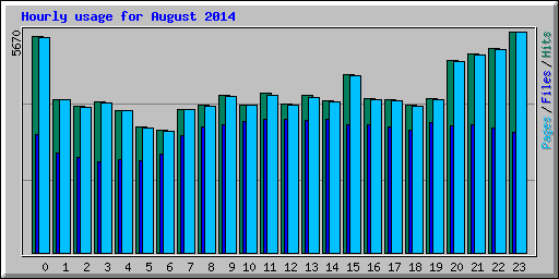 Hourly usage for August 2014