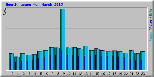 Hourly usage for March 2015