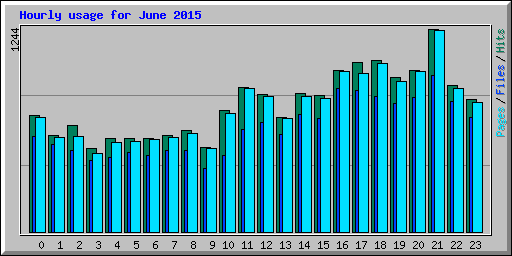Hourly usage for June 2015