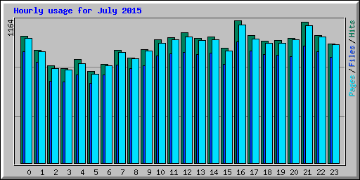 Hourly usage for July 2015