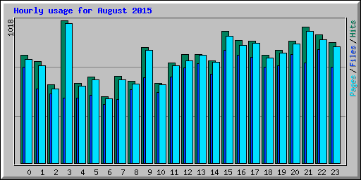 Hourly usage for August 2015