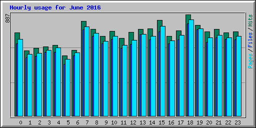Hourly usage for June 2016
