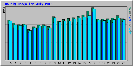 Hourly usage for July 2016
