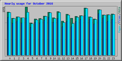 Hourly usage for October 2016