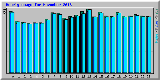 Hourly usage for November 2016
