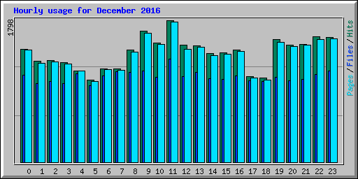 Hourly usage for December 2016