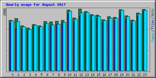 Hourly usage for August 2017