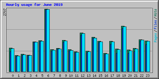 Hourly usage for June 2019