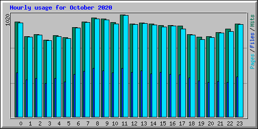 Hourly usage for October 2020