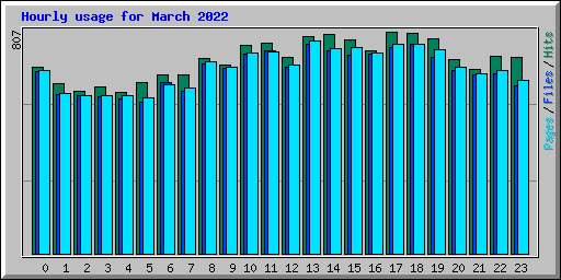 Hourly usage for March 2022