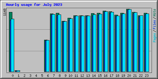 Hourly usage for July 2023