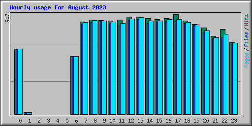 Hourly usage for August 2023