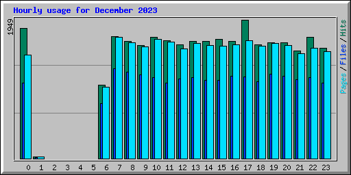 Hourly usage for December 2023