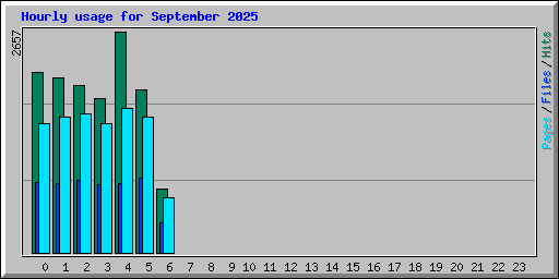 Hourly usage for September 2025